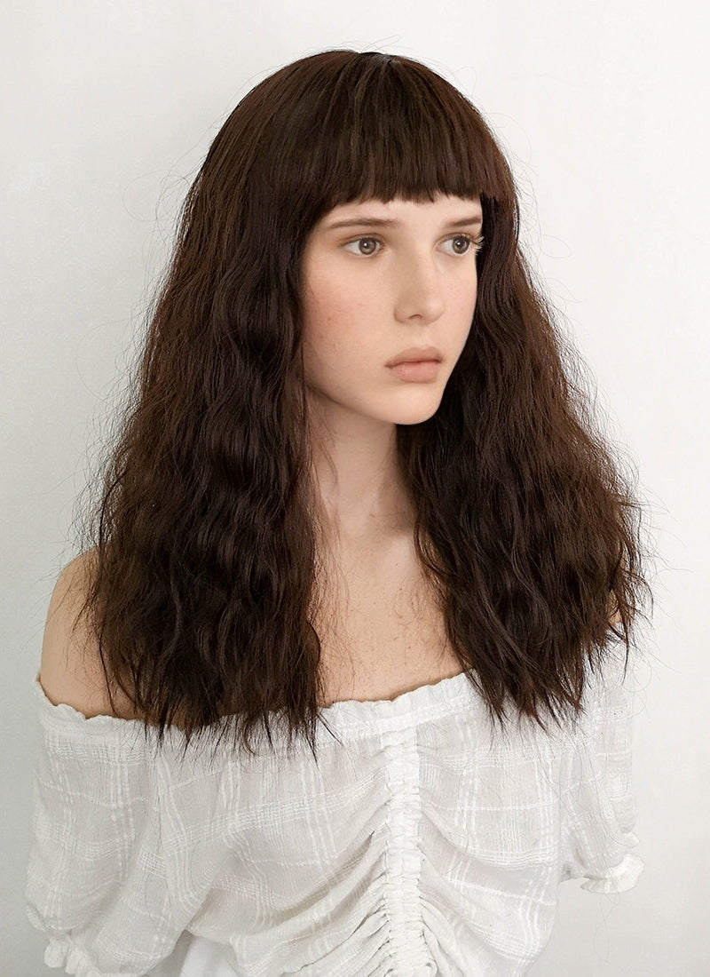 Stranger Things Eleven Brunette Wavy Synthetic Wig NS405A