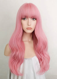 Pink Wavy Synthetic Hair Wig NS409