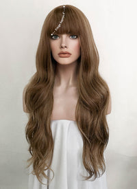 Mixed Brown Wavy Synthetic Hair Wig NS413