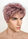 Ash Pink With Dark Roots Straight Pixie Synthetic Men's Hair Wig NS427