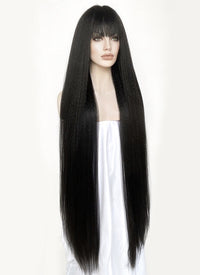 Black Yaki Straight Synthetic Hair Wig NS435