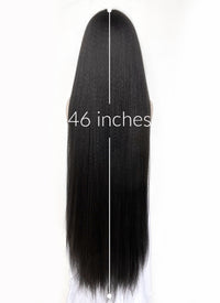 Black Yaki Straight Synthetic Hair Wig NS435