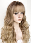 Brown Blonde Ombre Wavy Synthetic Hair Wig NS479