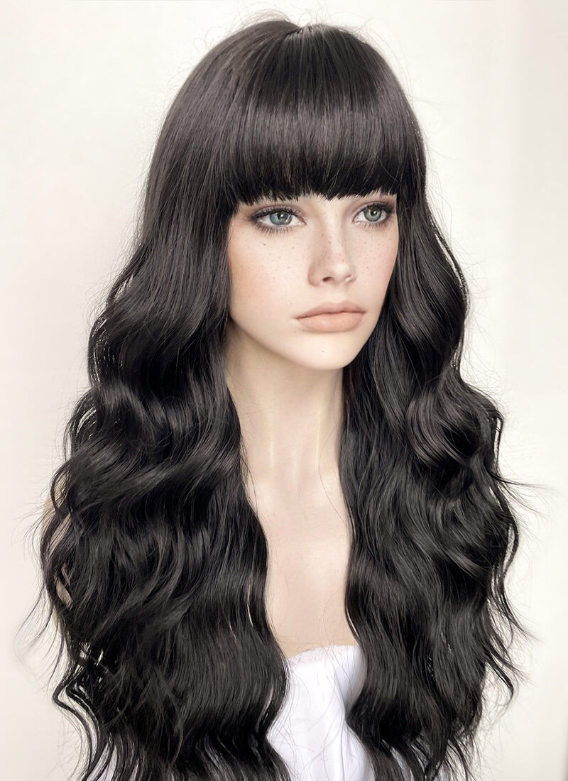 Black Wavy Synthetic Hair Wig NS480