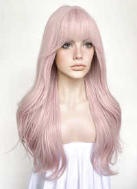 Pastel Pink Wavy Synthetic Hair Wig NS489