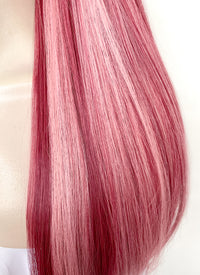 Red With Pink Highlights Straight Synthetic Hair Wig NS507