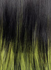 Black Mixed Green Straight Synthetic Hair Wig NS509