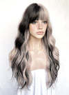 Ash Pinkish Blonde Mixed Black Wavy Synthetic Hair Wig NS521