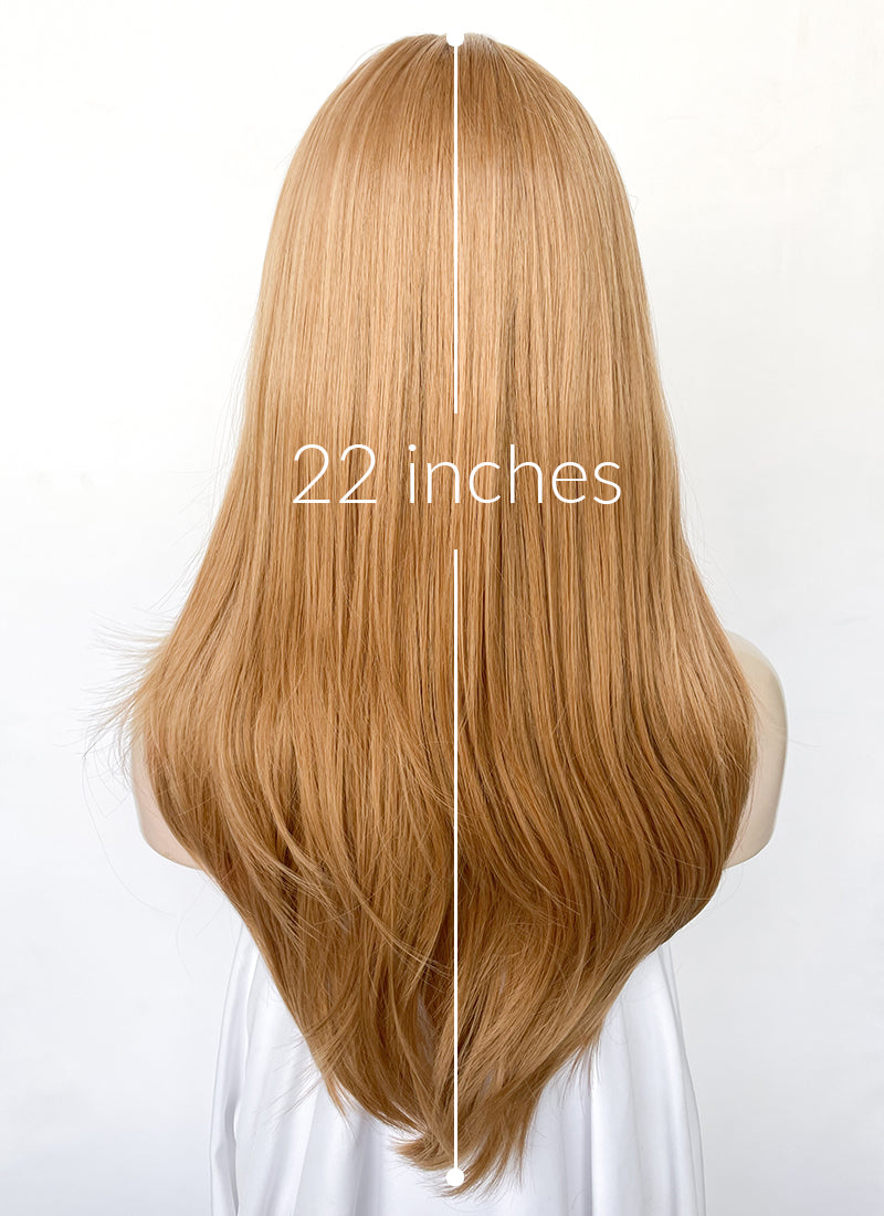 Golden Blonde Straight Synthetic Hair Wig NS530