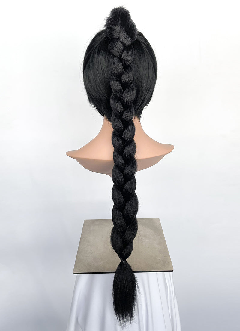 Baldur's Gate 3 Shadowheart Black Straight Synthetic Hair Wig With Ponytail Extension TB1662