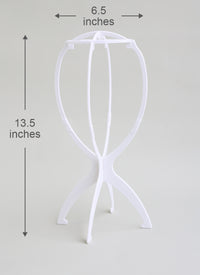 Collapsible White Plastic Wig Stand