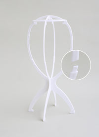 Collapsible White Plastic Wig Stand